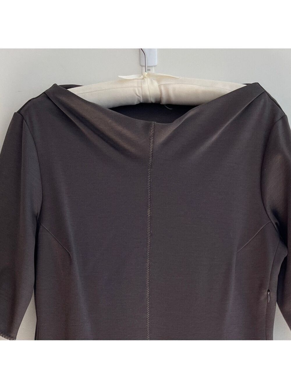 MARELLA Boat Neck Dress Jersey Wool Blend Classic Neutral Elegant Minimalist - Picture 8 of 17